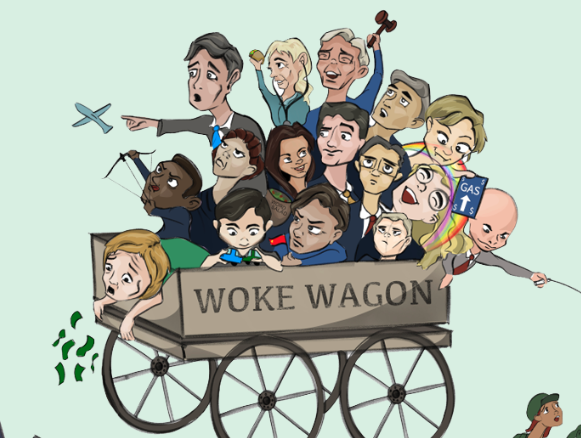 CriterionLaw's tweet photo. @America1stLegal That looks like the incel, Stephen Miller, at the back of the woke wagon... https://t.co/h5vQmVieTe
