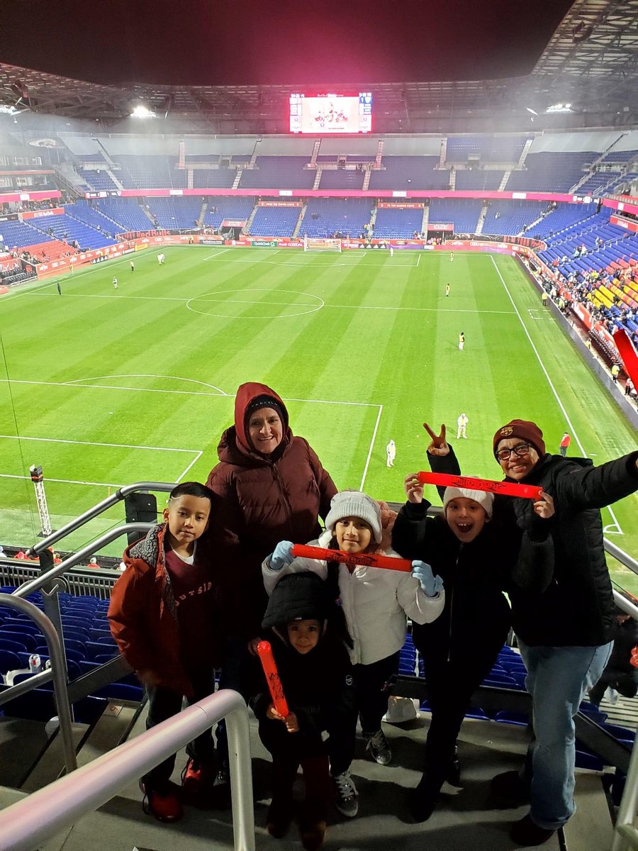 The excitement is palpable through this photo! @NewYorkRedBulls tickets provided not only tons of fun but also time to bond for this group ⚽
