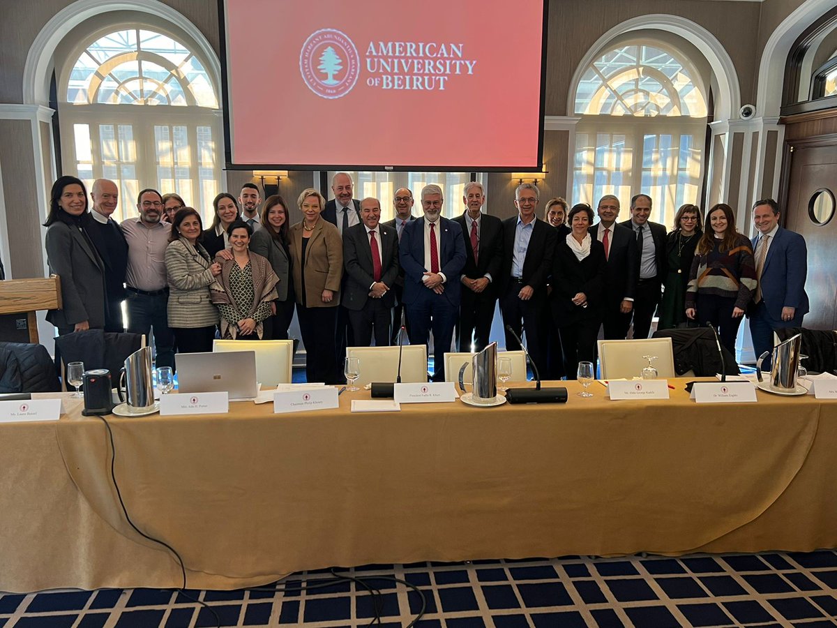 The @AUB_Lebanon Board of Trustees voted unanimously and with great enthusiasm to extend President Fadlo R. Khuri’s five-year appointment through 2030. 
Onwards and upwards, Mr. President!
@DrFadloKhuri @Taniahaddad20 @ZaherDawy @YousifAsfour @MARY_JABER_N
