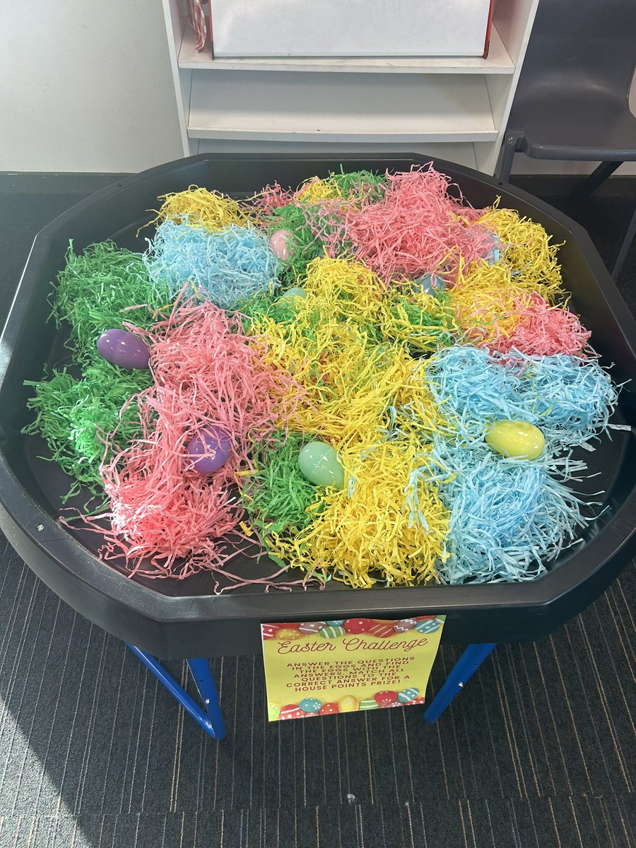 An Easter tuff tray challenge awaits primary 3 on Monday morning…🐰🐣🍫