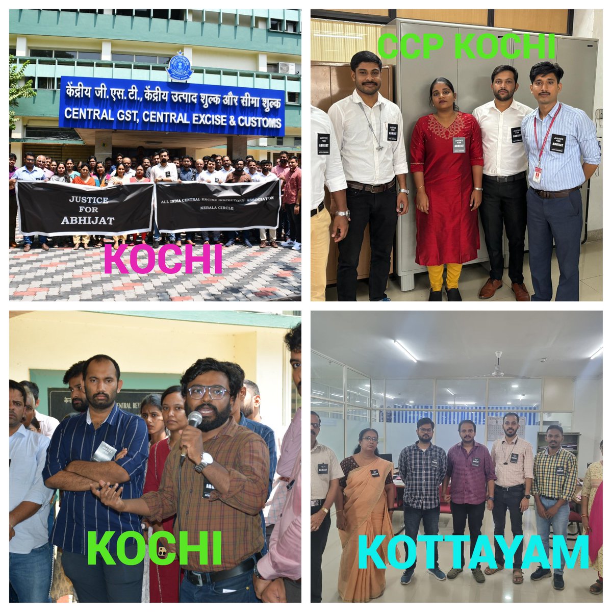 sgaiceia's tweet photo. #Justice4Abhijat @narendramodi @PMOIndia @nsitharaman @FinMinIndia @mppchaudhary @cbic_india @cgstluckzone @PIB_India
We all are united. All the Base Cadre Associations across the country like, Superintendent, Inspector, Ministerial and allied Associations observed Lunch Hour Demonstration Programme today. This is Just a starting. Hope the Authority will take cognizance of this and Justice prevails. The Entire Nation is with you #Justicef4Abhijat.