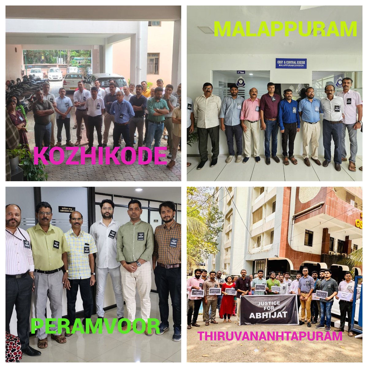 sgaiceia's tweet photo. #Justice4Abhijat @narendramodi @PMOIndia @nsitharaman @FinMinIndia @mppchaudhary @cbic_india @cgstluckzone @PIB_India
We all are united. All the Base Cadre Associations across the country like, Superintendent, Inspector, Ministerial and allied Associations observed Lunch Hour Demonstration Programme today. This is Just a starting. Hope the Authority will take cognizance of this and Justice prevails. The Entire Nation is with you #Justicef4Abhijat.
