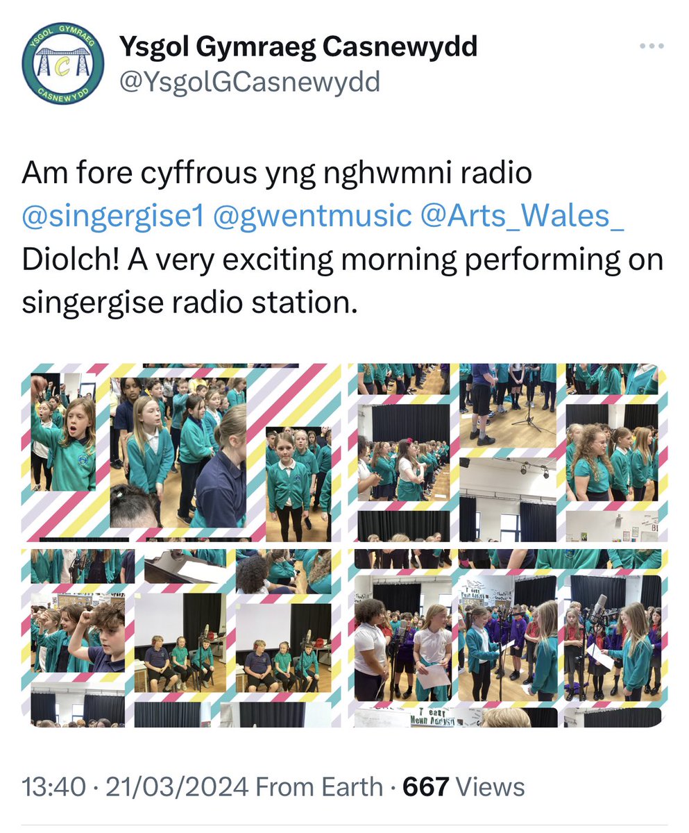 singergise1's tweet photo. After a wonderful 2 days of combined Welsh Primary School concerts with children from Torfaen & Newport, performing live on #singergiseradio on behalf of @gwentmusic - the concerts can be heard again on Sunday! Da Iawn Pawbπ΅πΏπ΅ #radio #youngoresenters #cor #canu @Arts_Wales_ https://t.co/ZsLa94aN0S
