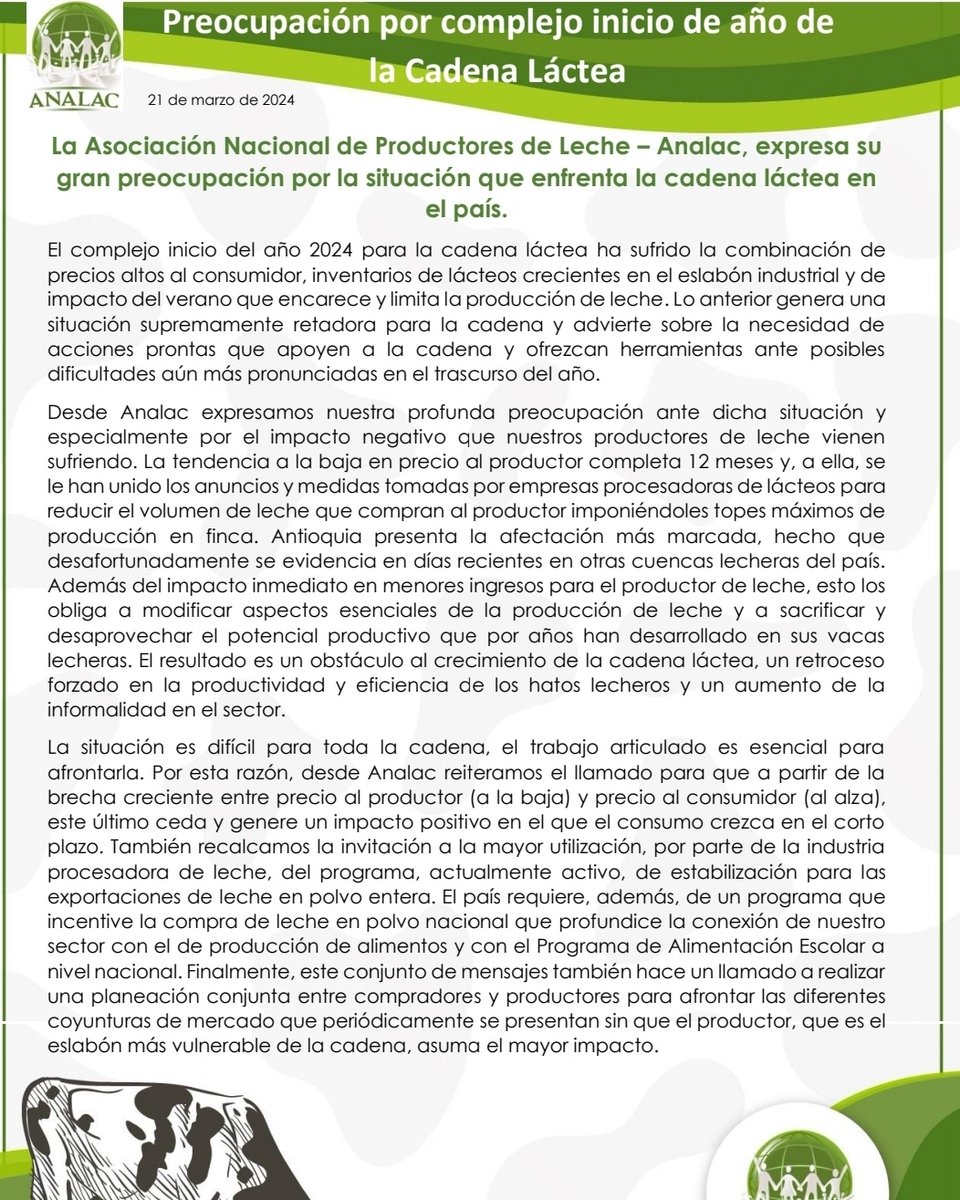 Preocupación por complejo inicio de año en la cadena láctea.