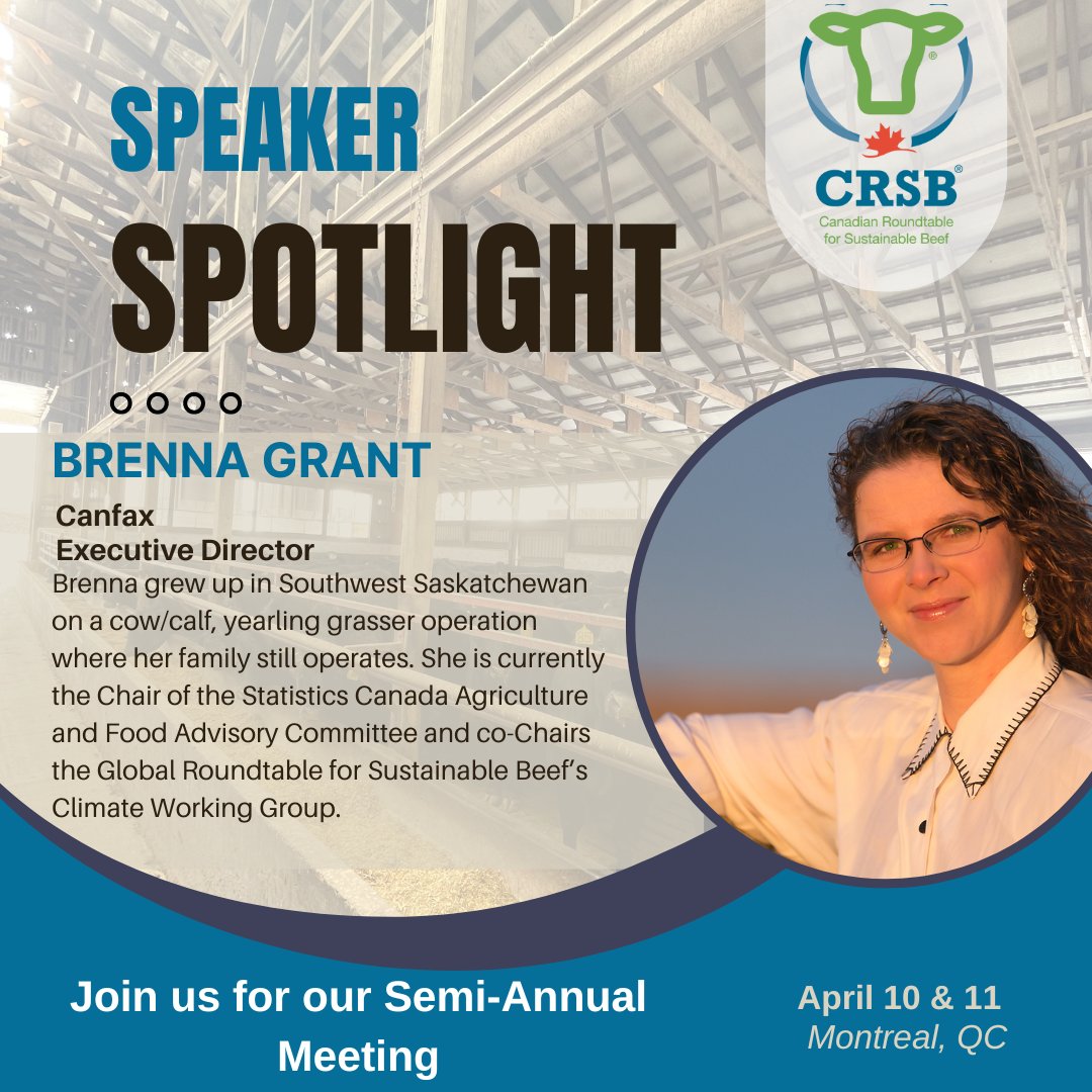 The CRSB is pleased to welcome Brenna Grant from @CanfaxMarket to present at our Semi-Annual Meeting in April! Register here: bit.ly/3uHhmu2