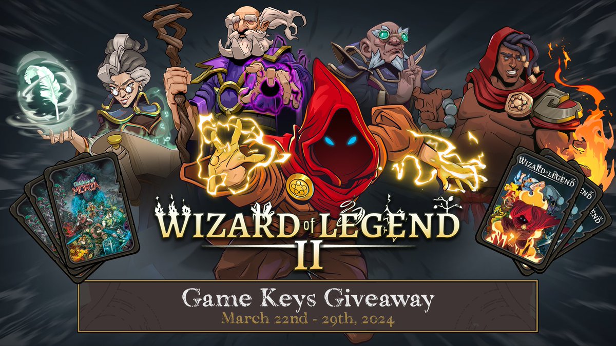WizardofLegend2's tweet photo. Greetings, Wizards! ✨

The Trials will soon return to determine the next Wizard of Legend. But before that, test your luck by participating in this event. 🍀

3 Wizards will win #WizardofLegend and @ChildrenOfMorta Game Keys 🔥

Join until March 29th ⌛ https://t.co/8dwnM6zdnH https://t.co/BfWyIhDhws