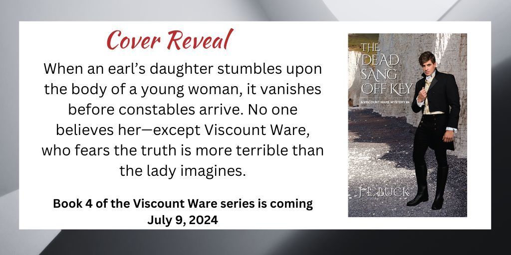 ShieldsAlly's tweet photo. Check out the cover and complete blurb for THE DEAD SANG OFF KEY (A Viscount Ware mystery #4) by JL Buck, releasing July 9, 2024. Don't miss the latest Regency adventure of Lucien and Lady Anne! #mystery #Regency https://t.co/cYwhJcOnyv https://t.co/DoBWR5G7dS