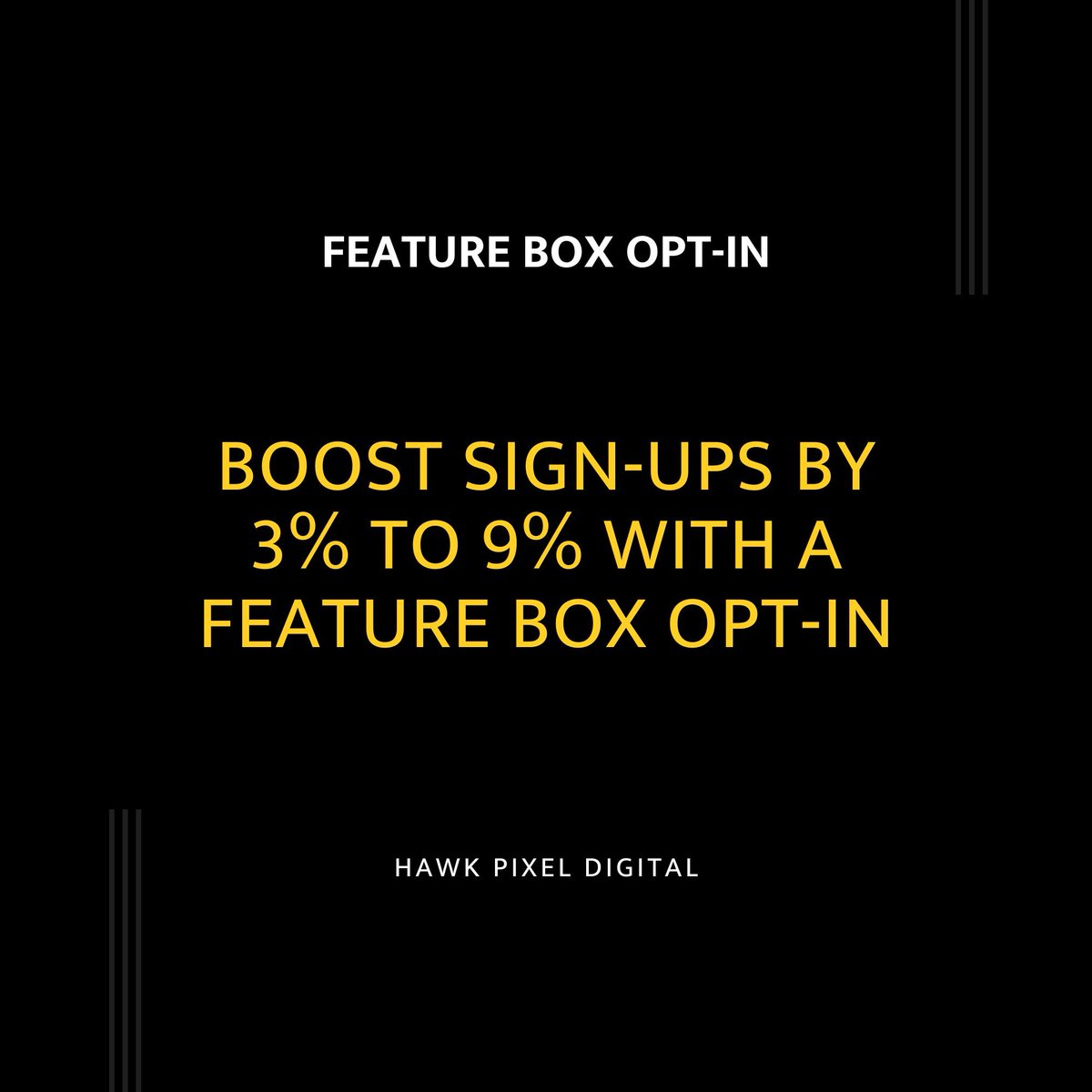 HawkPixelHQ's tweet photo. Placing a feature box opt-in prominently on your site can significantly increase sign-ups, enhancing your lead capture strategy without being intrusive. It's about offering value where it's most visible. #LeadCapture #EmailMarketing #GrowthHacking https://t.co/APz4JWh7t3