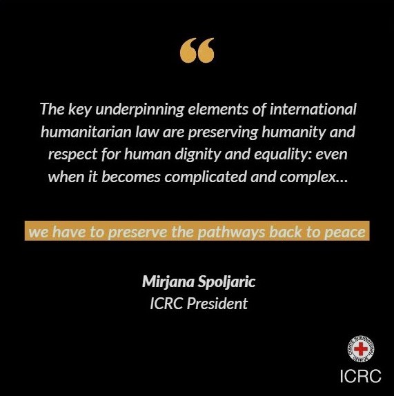 In her keynote address at the 41st Annual Seminar on #IHL at @nyulaw, @ICRCPresident Mirjana Spoljaric stressed on the role of #IHL in protection of civilians and alleviation of human suffering.