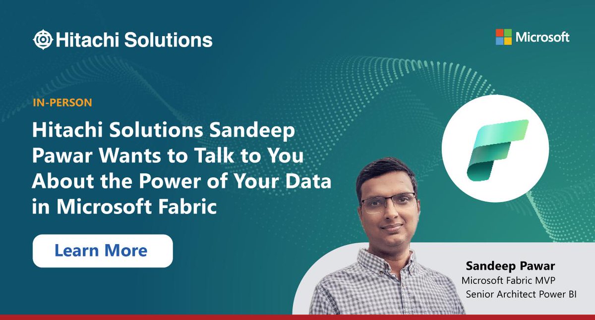 HJStory87's tweet photo. Heading to Las Vegas next week? Don't miss the #HitachiSolutions presentations at the first annual Microsoft Fabric Community Conference! Learn more:  https://t.co/i4TOMW92yv https://t.co/aFJ0aY2TSh