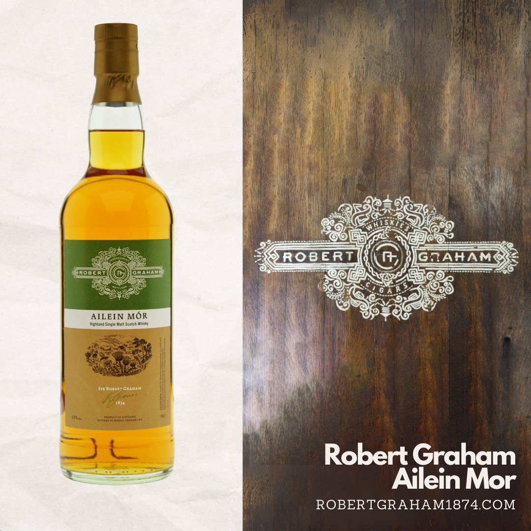 Experience Robert Graham's Ailein Mor, this edition unveils bolder character and complexity. From a cozy Highland home to a long, sweet finish – indulge in richness, warmth, and a hint of spiced coffee. 

Available On Our Website. #RobertGraham1874  #SingleMalt