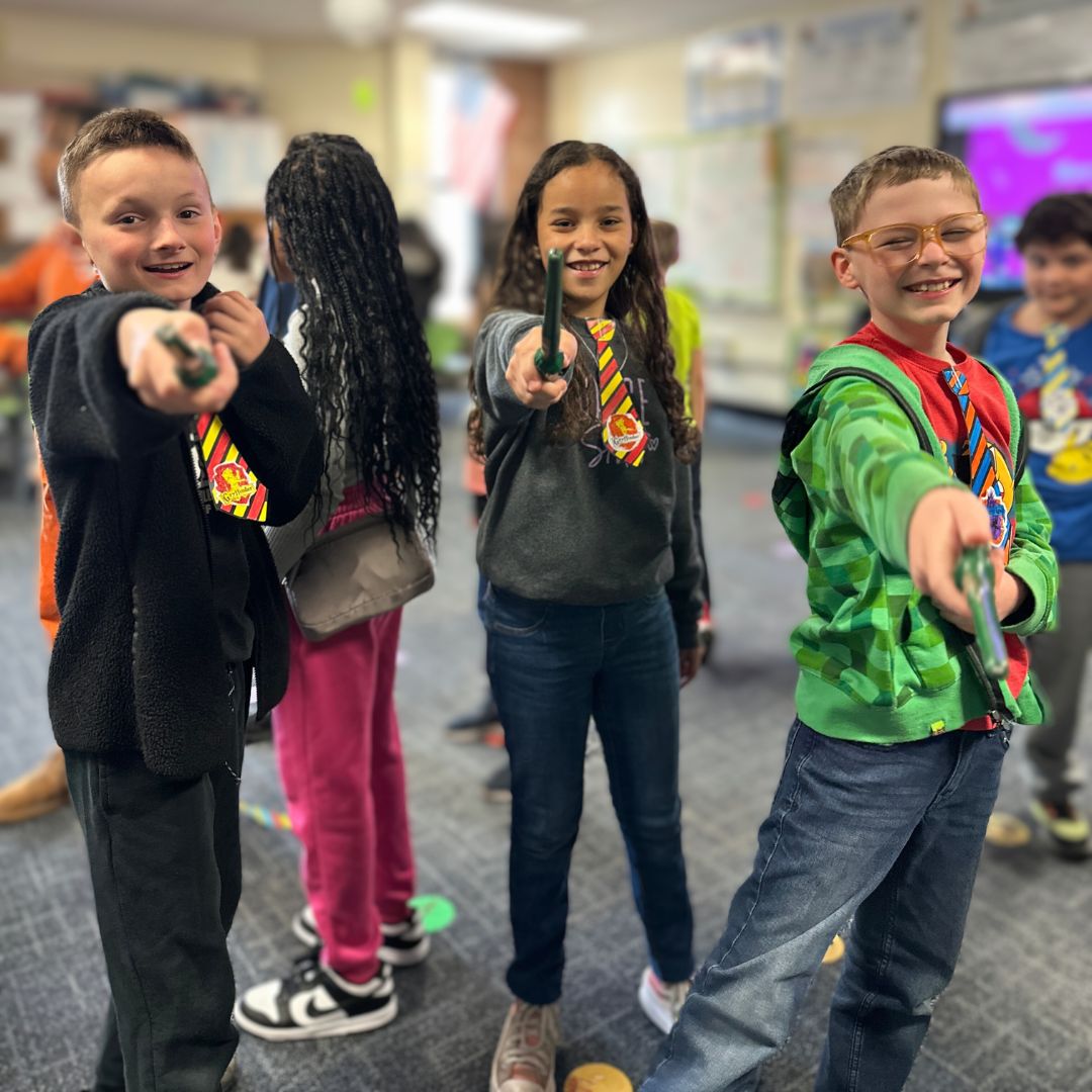 D54schools's tweet photo. If you’re looking for somewhere that has ninjas, bubbles, slime, parachutes, glow-in-dark rooms AND you can get in a game of quidditch all under one roof, @EndersSalk has you covered! It’s an all-day celebration of literacy and happiness at the Read Across Enders event today 📚🦅 https://t.co/Vm3OS0YylN