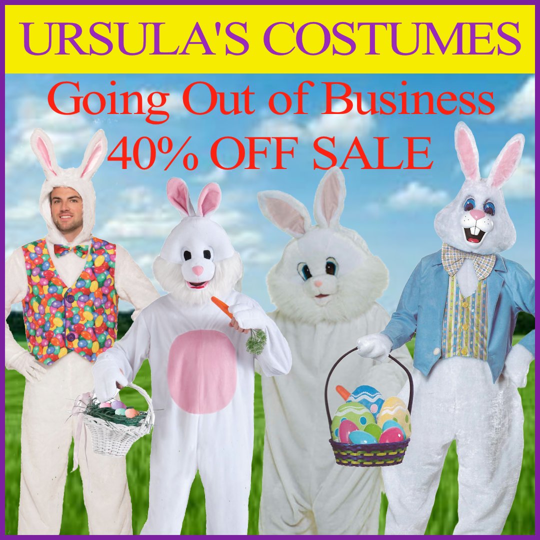 UrsulasCostumes's tweet photo. Hurry! Easter Bunnies Costumes at 40% Off! Come Get One Before There All Gone!!
Visit our store today: Ursula's Costumes 2516 Wilshire Blvd. Santa Monica, CA 90403
or Call: 310-582-8230 https://t.co/Rx1NaIEYBS
