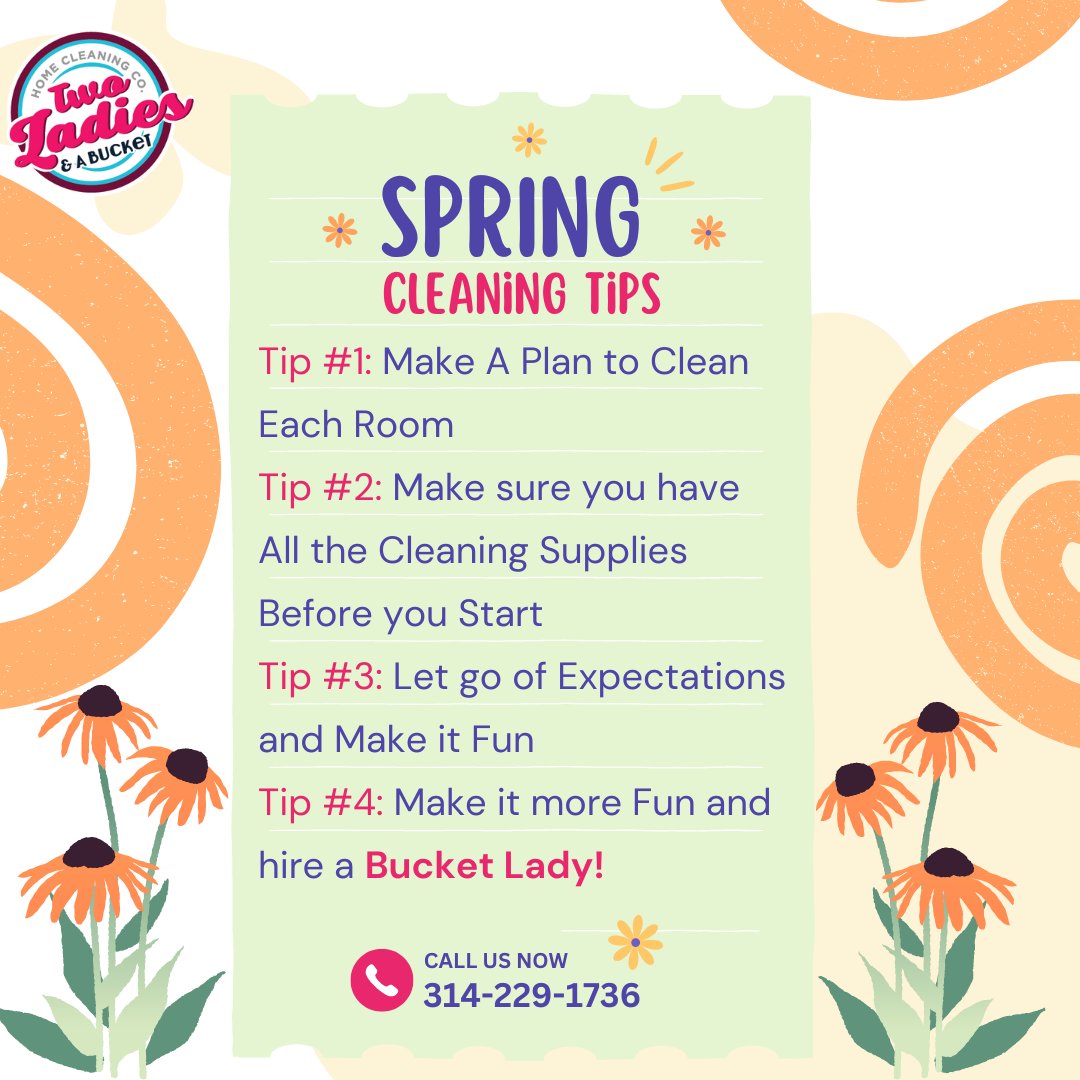Tip#4: Make it more Fun and Hire a Bucket Lady! We will clean it for you! Call Us Now 📷314-229-1736
#SpringCleaning #springclean #SpringCleaningTips #springhack #havemorefun #cleaningservice #cleaning #callamaidservice #stl #fun #hireaprofessional