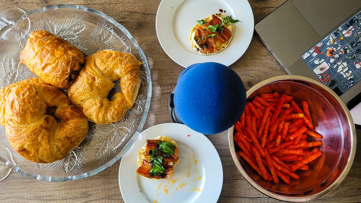 LunchbreakP's tweet photo. The food we were munchin on in Ep 54. Hot Fries, Croissants, and Brie Apricot Grilled Cheese bites https://t.co/m3SXvuG2tw