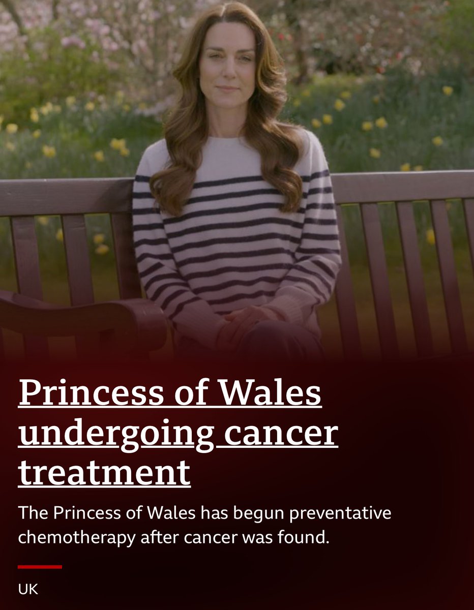 Sorry to hear the news about the Princess of Wales undergoing cancer treatment.

Sincerely hoping news publications, outlets and public figures who harassed this woman to put out this information take time to reflect upon their actions.

This is a wife and mother who needs peace.