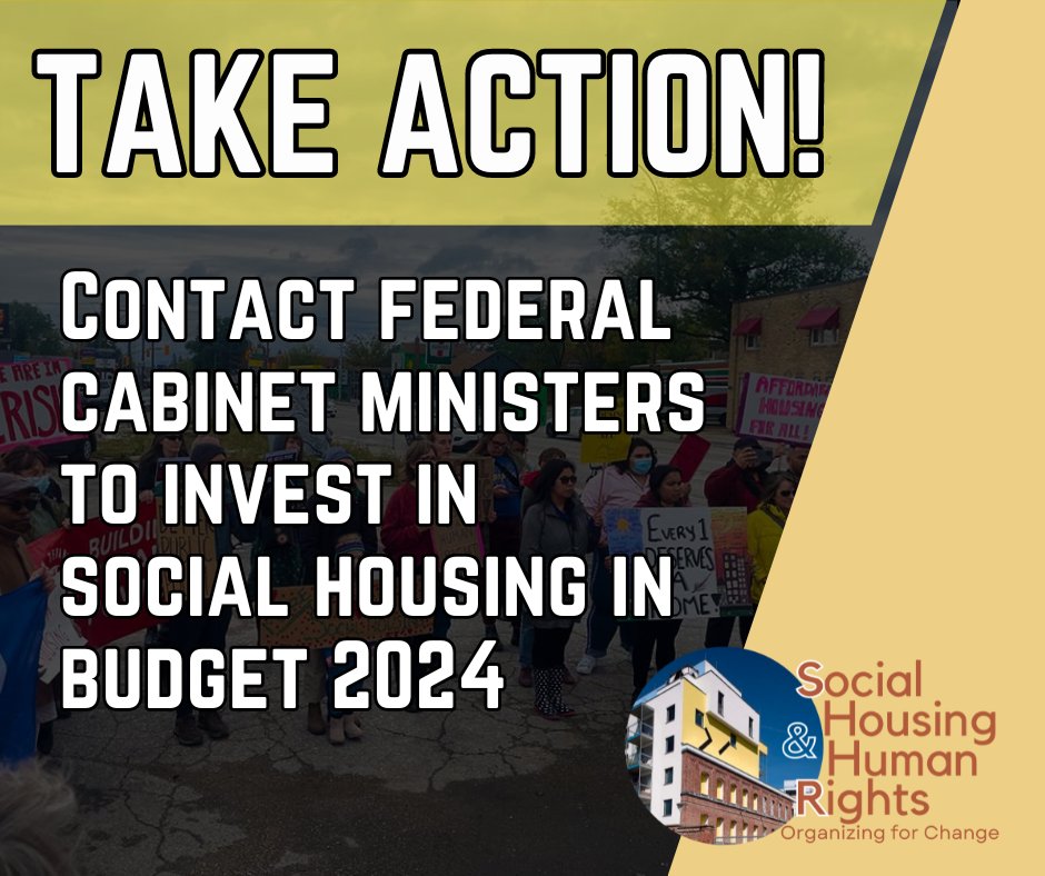 We need your help to ensure Federal Budget 2024 invests in social housing! Click the link to send a pre-drafted message to cabinet ministers now: moresocialhousing.ca/federal-budget…