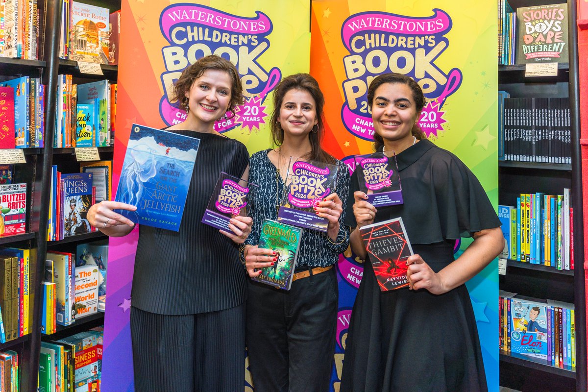 Waterstones Kids (@waterstoneskids) on Twitter photo We're SO proud of our 2024 Waterstones Children's Book Prize Winners! Winners left - right, <a href="/chloesavageart/">Chloe Savage</a> Illustrated Category, <a href="/PariThomson/">Pari Thomson</a> Overall + Younger Readers Category & <a href="/KayvionLewis/">Kayvion Lewis</a> Older Readers Category!
Learn more about our winners here: bit.ly/3wWB99p We're SO proud of our 2024 Waterstones Children's Book Prize Winners! Winners left - right, <a href="/chloesavageart/">Chloe Savage</a> Illustrated Category, <a href="/PariThomson/">Pari Thomson</a> Overall + Younger Readers Category & <a href="/KayvionLewis/">Kayvion Lewis</a> Older Readers Category!
Learn more about our winners here: bit.ly/3wWB99p