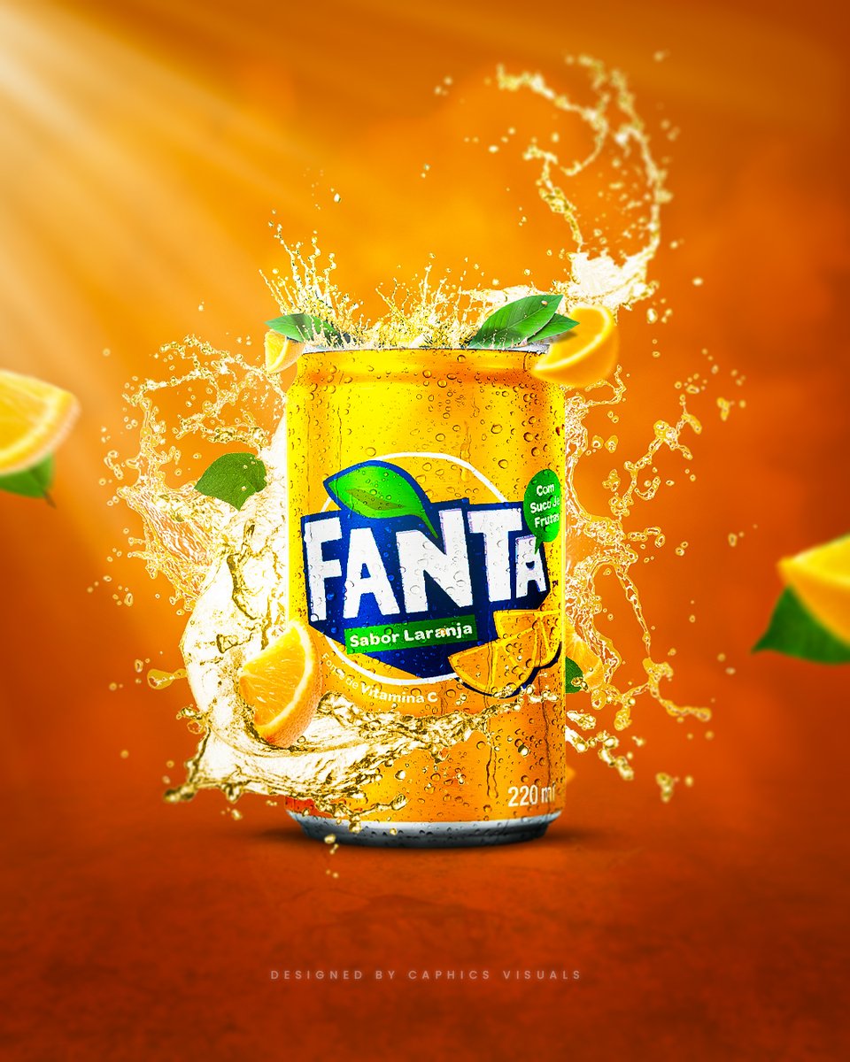 caphics_visuals's tweet photo. Day 7 of 15
An unofficial product advertisement poster I designed for @fanta .
For this piece, I decided to incorporate the entertainment and fun context that Fanta is related to in this poster. This is why we have the splash and flying orange and leaf. #poster #Graphics #design https://t.co/3ajo1G4JUg
