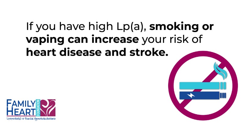 Family Heart Foundation (@familyheartfdn) on Twitter photo A6: While it may be tough, if you have high Lp(a), smoking or vaping can increase your risk of #HeartDisease and #Stroke, so you should do your best to quit. #KnowLpa A6: While it may be tough, if you have high Lp(a), smoking or vaping can increase your risk of #HeartDisease and #Stroke, so you should do your best to quit. #KnowLpa