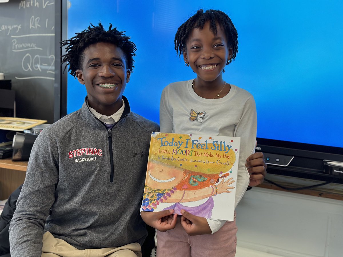 Honors English students from Stepinac came to OLS to read to students in grades K-4. We even had a brother, sister combination.