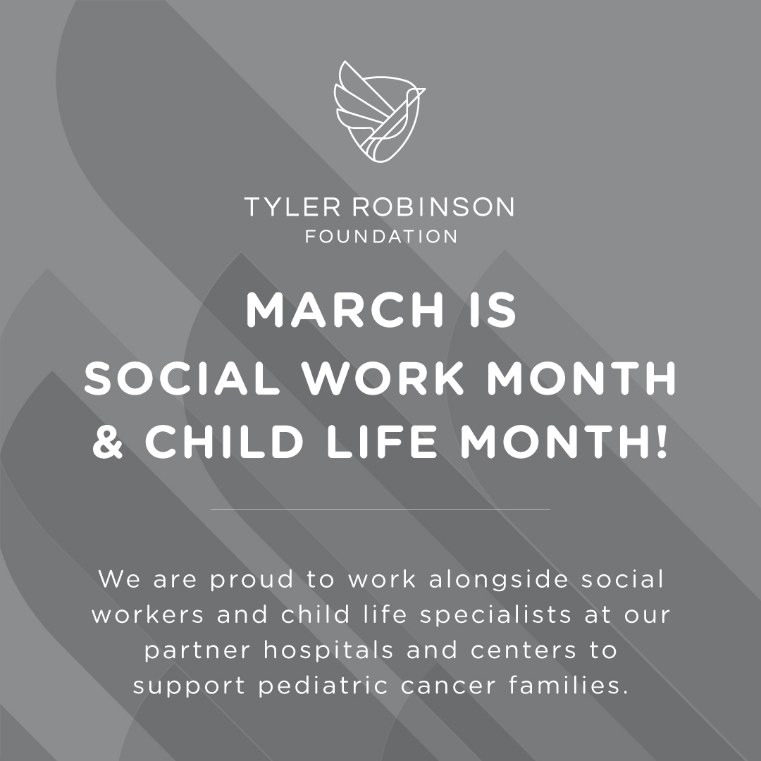 March is Social Worker Month AND Child Life Month! We extend our heartfelt gratitude to the awe-inspiring social workers and child life specialists at TRF's partner hospitals. We are #AStrongerFamilyTogether, ensuring that no one faces pediatric cancer alone.