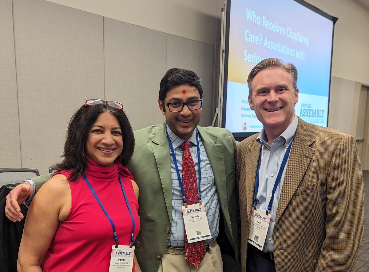 The best part of my presentation, Who Receives #Chaplaincy Care? at #hapc24 today was to be Frosted Lucky Charms fortunate to share the one hour alongside these (pick your favorite positive modifier) clinicians/researchers, Drs. Rushil V. Patel and @RanakTrivedi.
