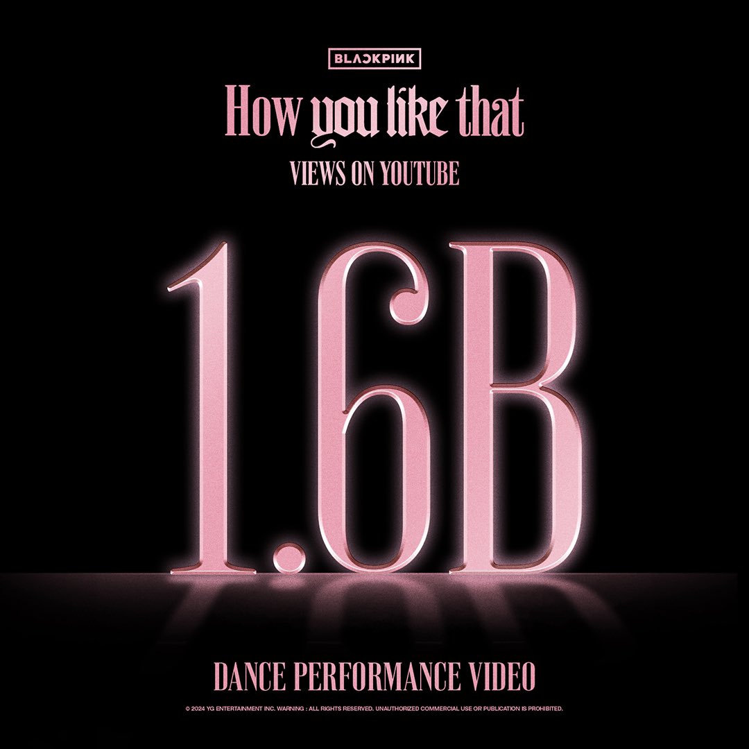 #BLACKPINK 'How You Like That' DANCE PERFORMANCE VIDEO HITS 1.6 BILLION VIEWS @Youtube BLINKs worldwide, thank you so much! 'How You Like That' DANCE PERFORMANCE VIDEO 🎥youtu.be/32si5cfrCNc #블랙핑크 #HOWYOULIKETHAT #DANCEPERFORMANCE #안무영상 #1_6BILLION #YOUTUBE #YG