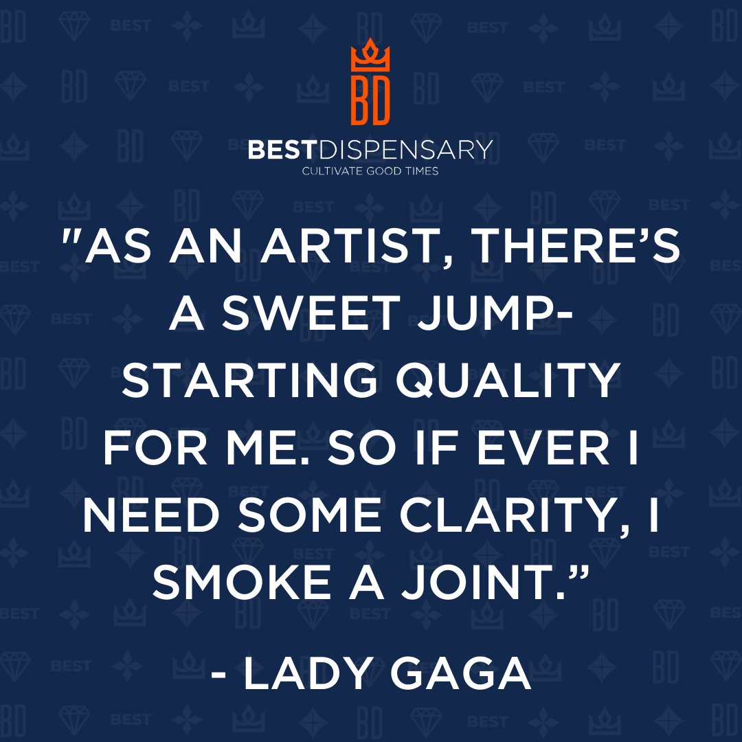 BestDispensary's tweet photo. No wonder we love Lady Gaga so much 🤩🍃 Let us know your favorite song to smoke to in the comments! 🎼 Shop Now: https://t.co/TH3putrmaw https://t.co/xYNXFDcApi