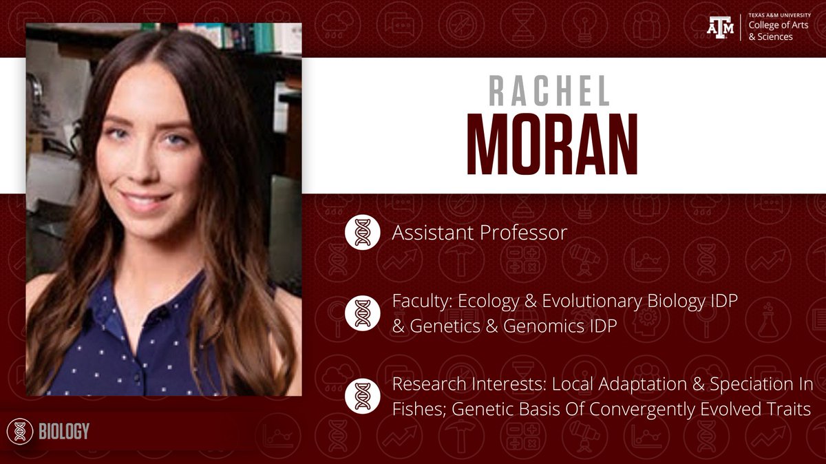 We're ending our week strong with #FridayFacultySpotlight with Dr. Rachel Moran! 🎉 Dr. Moran's research interests include Local Adaptation & Speciation In Fishes; Genetic Basis Of Convergently Evolved Traits. 🐟 We're so appreciative of Dr. Moran and all our faculty members! 👍