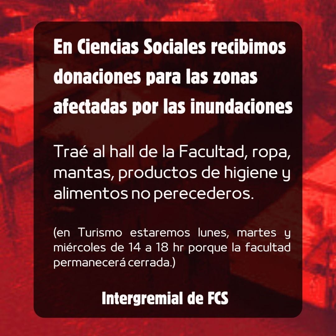 En este momento tan terrible para muchas personas solicitamos ayuda para poder tender una mano solidaria.