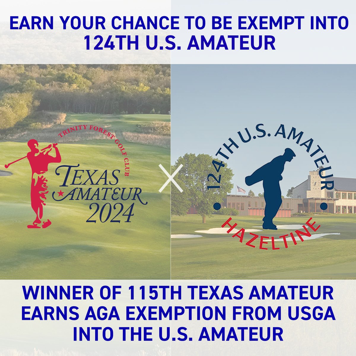 Just 5 days left until Texas Amateur qualifying closes! The winner of this year's 115th Texas Amateur will receive an exemption into the 124th U.S. Amateur at @Hazeltine. Don't miss out on your chance! Register here - bit.ly/3TlN4GK