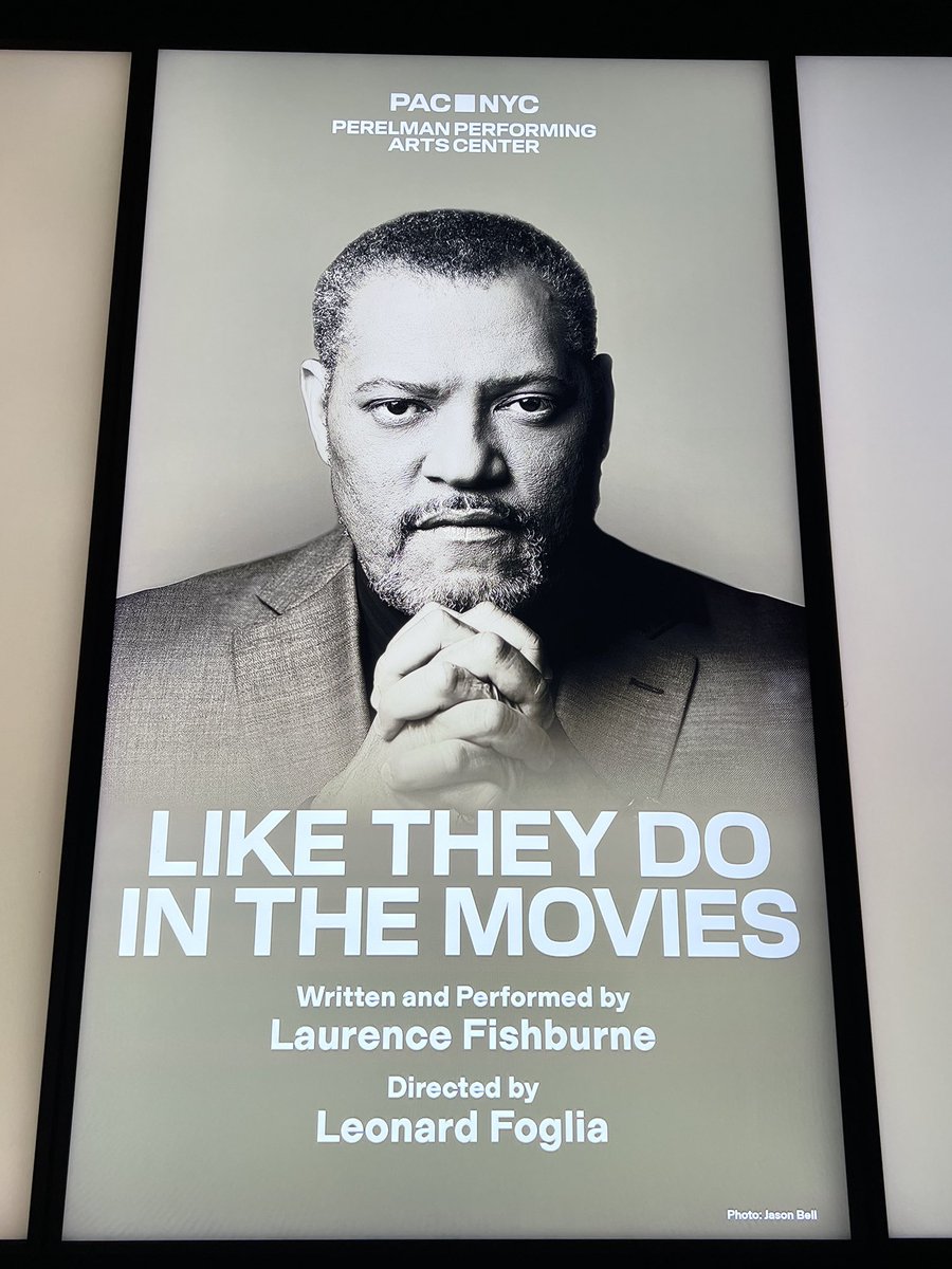 Wow. Opening night of world premiere of Laurence Fishburne’s new solo show last night at ⁦@pac_nyc⁩ 

Intimate, personal, riveting &amp; deeply thought-provoking 

His stories stay with you and keep challenging you long after the curtain call
#LikeTheyDoInTheMovies