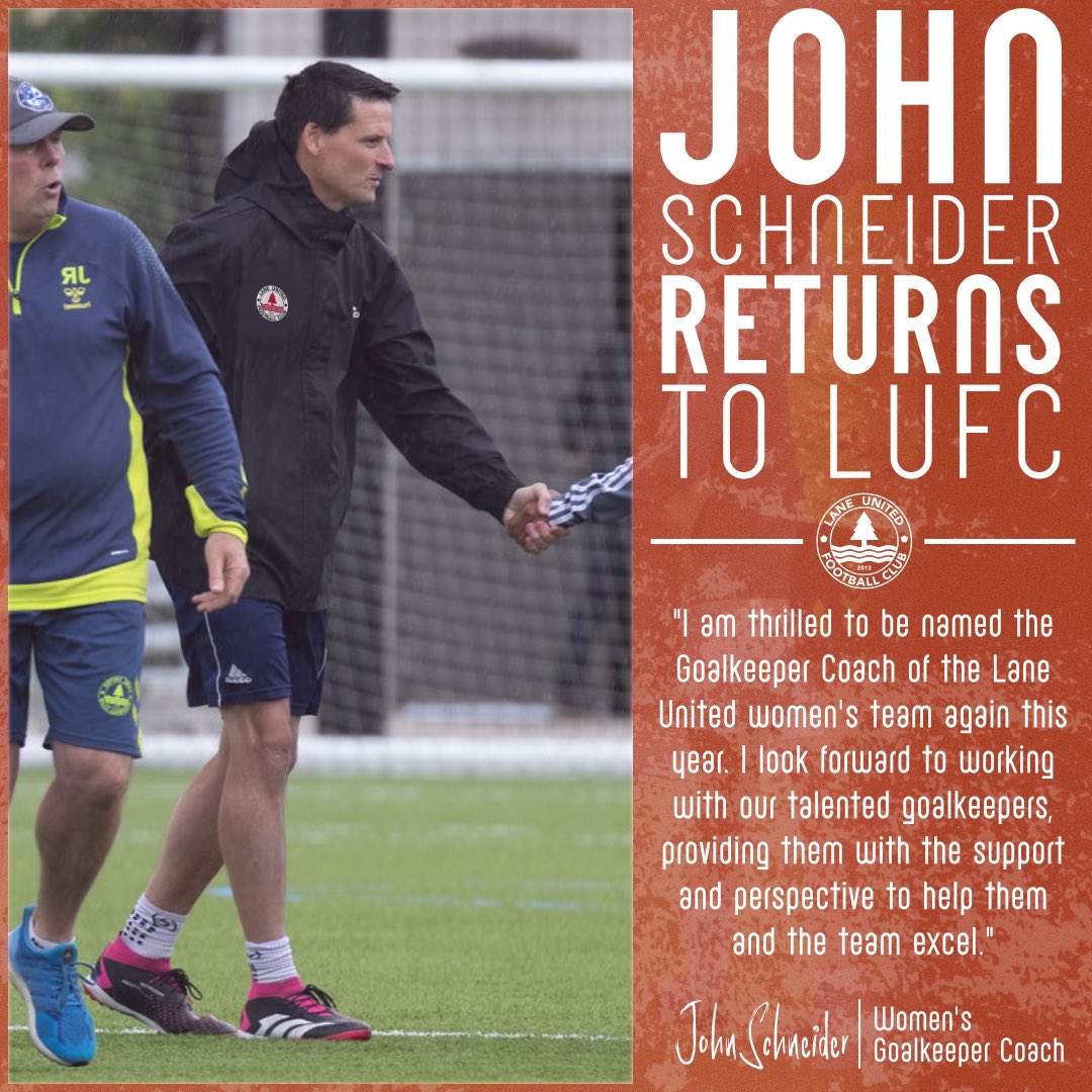 LaneUnitedFC's tweet photo. Joining us once again to assist the women as the Goalkeeping Coach is John Schneider!🧤🙌

Current goalkeeping coach for @LaneMSoccer and Goalkeeping Director for @EugeneMetro 
Welcome back to the club John! https://t.co/5ajjAQeWw5