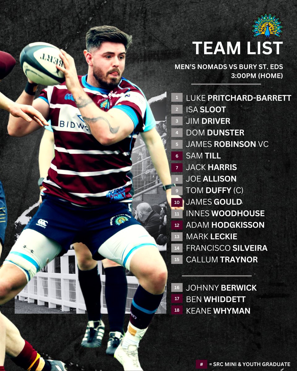 SATURDAY MATCH DAY⏰!!

Here's how our senior teams are lining up today:
🦚 Men’s 1st XV vs  <a href="/BedfordAthletic/">Bedford Athletic RFC</a>  @ – KO 3pm (A)
🦚 Men’s Nomads XV vs <a href="/BSERugby/">Bury St Edmunds Rugby</a> II – KO 3pm (H)

#saturdayisarugbyday #ThisIsAJobForThePeacocks #PeacockFamily