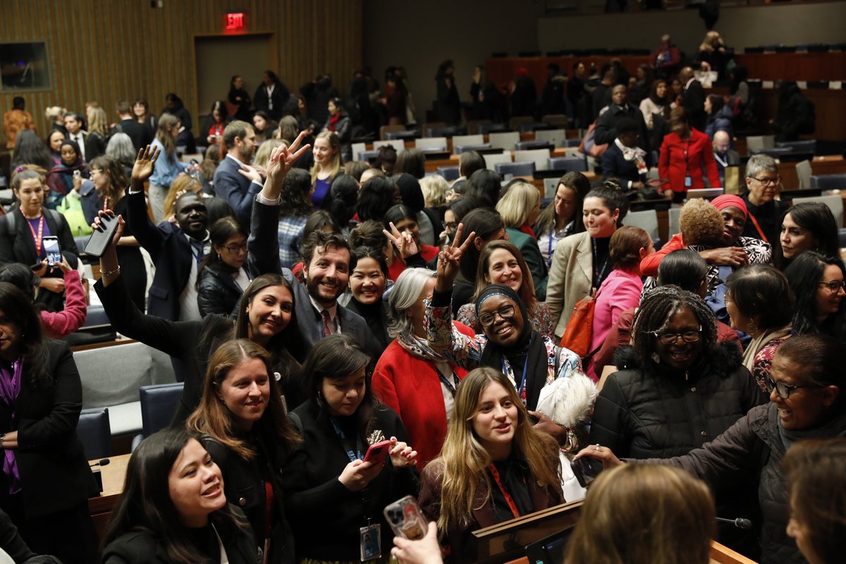 #CSW68 has reached Agreed Conclusions! We thank the Member States for their commitment to strengthen financing and institutions to eradicate women’s and girls’ poverty. Our press release: unwo.men/NBm650R0cb5 #InvestInWomen