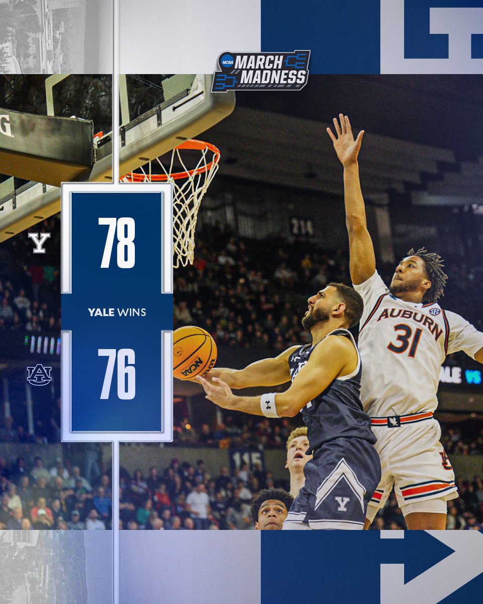 STUNNER IN SPOKANE We knock out No. 4 seed Auburn #ThisIsYale