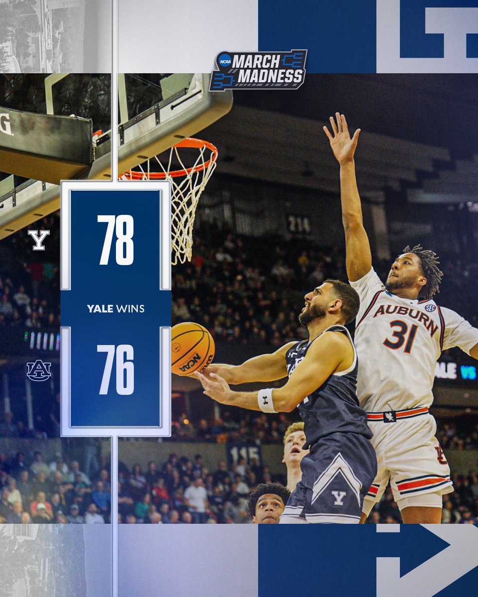 STUNNER IN SPOKANE

We knock out No. 4 seed Auburn

#ThisIsYale