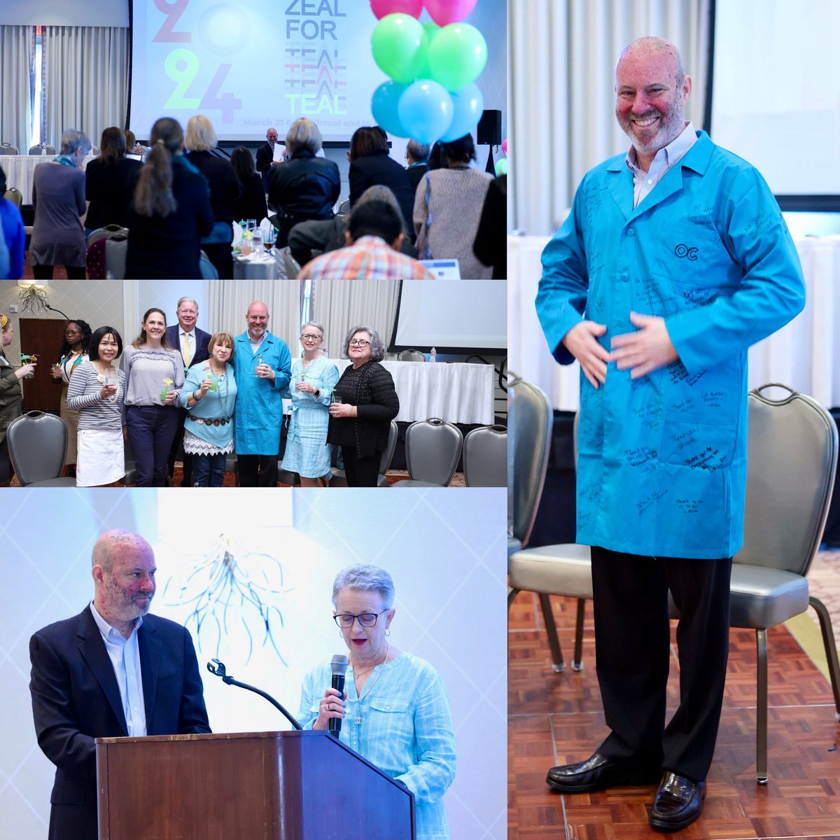 When love surrounds you, you Ovarcome with HOPE💜. We all signed our love on this lab coat for Dr. @Frumovitz today and several of his patients came to honor him.🙏Dr. Frumovitz for sharing your light. Pls RT to show Dr. F abundant love! THIS is how #WeOvarcome!🩵 #ZealForTeal24