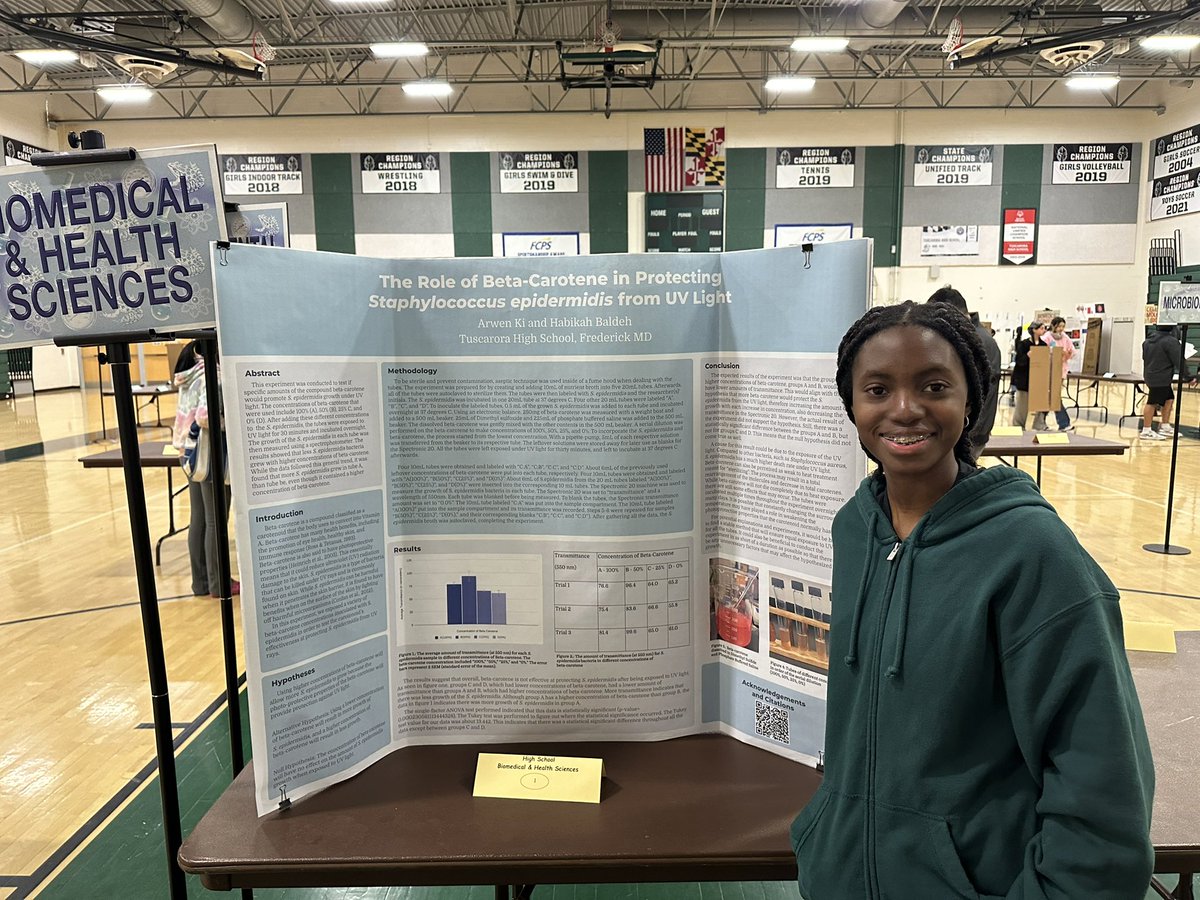 Good luck to our #biomedtitans Nina, Mackenzie, Habikah, and Arwen who are competing in the Frederick county Science and Engineering fair at THS tomorrow! @LisaSmithFCPS