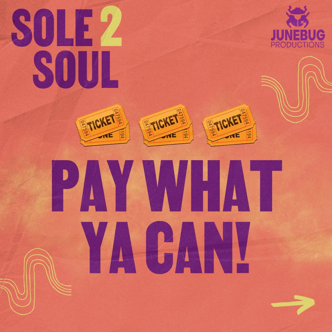 JunebugNoLa's tweet photo. We believe that art should be accessible to all so we're thrilled to offer a Pay What You Can model for our newest production Sole 2 Soul! Get your tickets now — https://t.co/fbsQrAOtwa — and choose from a range of ticket prices to suit your needs. https://t.co/jg1EbfISCH