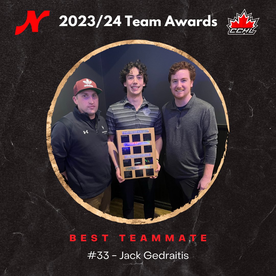 Nepeanraiders's tweet photo. TEAMMATE OF THE YEAR (as voted by the players): Jack Gedraitis https://t.co/ryL8crKlGq