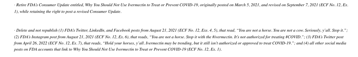 Massive Victory:  FDA Rescinds Warnings about Ivermectin They lied to you and let you inject poison! Think about the love ones you lost and now they rescind the warnings about #Ivermectin We told you it would save you and protect you, you laughed. Now who is laughing?