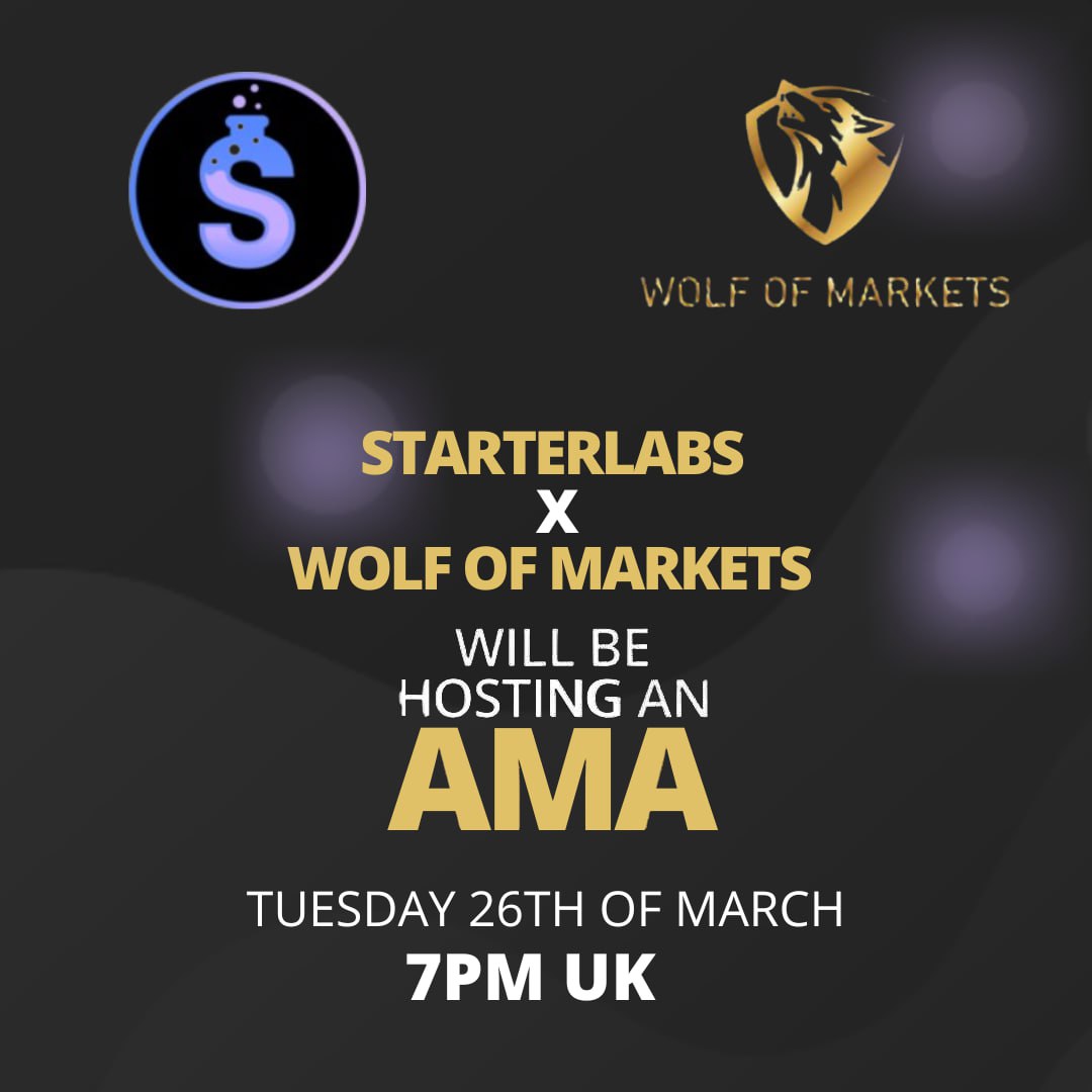 wolfofmarkets's tweet photo. Fashdele Research Group will be hosting an AMA with the @StarterLabsHQ Team from in anticipation of their upcoming TGE on March 28th. 

In collaboration with Starter Labs, we will be giving away 3 presale allocation spots and $150 USDT for those who like, RT and comment on this post as well as attend the AMA.

GROUP LINK -https://t.co/30qqVe6ZkM