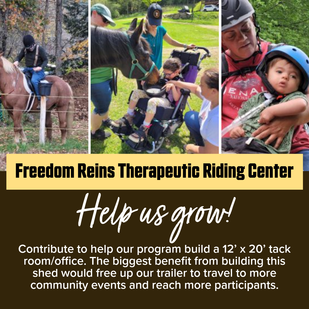 Please support Freedom Reins' campaign! Your contribution will help build a shed that will serve as a tack room/office so they can expand their reach to more community events &amp; participants: monadnock.thelocalcrowd.coop/campaign/from-…