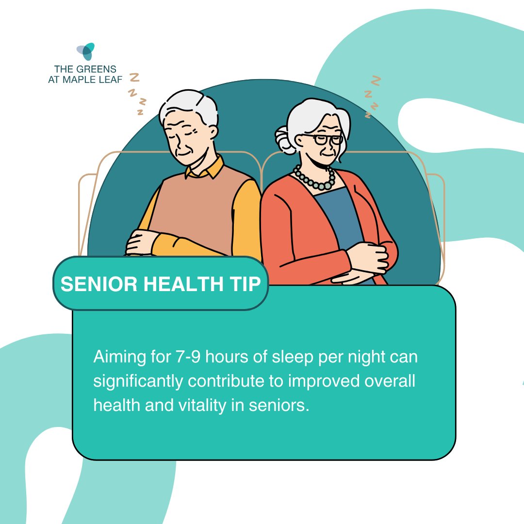 To all seniors out there: Prioritize your sleep for peak health! Getting 7-9 hours of restful sleep can make a huge difference in your daily vitality. Here's to healthy slumbers! 🌜🛏️ #SeniorHealthTip #RestorativeSleep