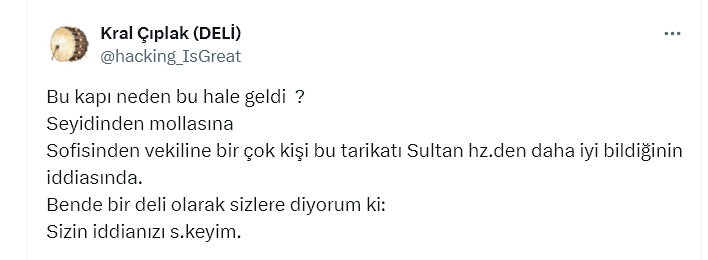 AyhanBorsa61's tweet photo. Rabbim ıslah etsin.
nereden nerelere geldik
böyle adamları 24 bin sofi takip ediyor
küfürden başka birşey bilmeyen bu münafığı
bunları baştacı ettiğiniz sürece
#Menzil de ki bu #FetretDevri daha da uzayacak