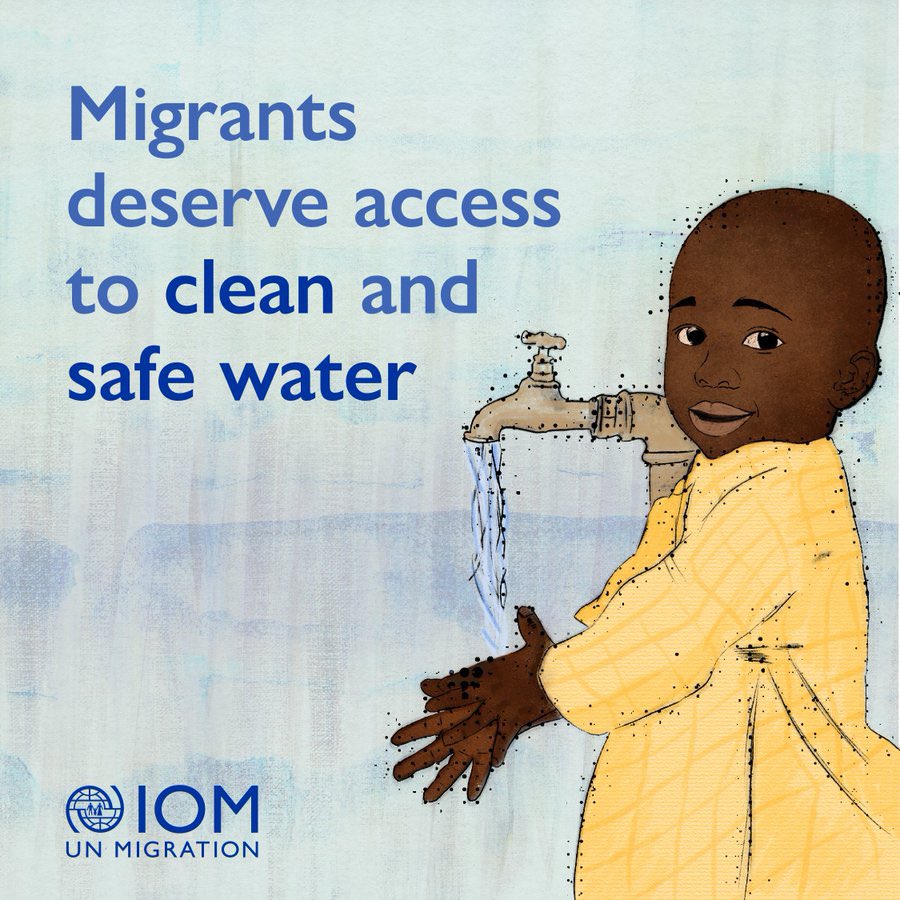 #Water is an essential element in building resilient and peaceful communities. Today, as we commemorate #WorldWaterDay, we should work together to ensure that everyone, migrants or not, has access to clean drinking water. 💦💧🚿 | #TheGambia