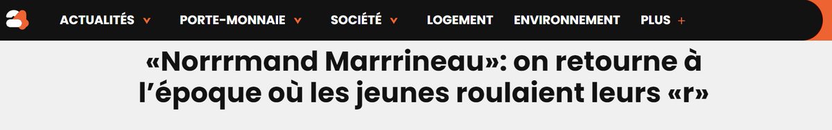 🗣 « Au début du 20e siècle, le 'r' roulé est considéré par beaucoup d’intellectuels au Québec comme la bonne façon de prononcer. Dans les manuels de l’époque, on écrit même que le 'r' dorsal est un vice de prononciation». C'est entre autres ce que le professeur @kwebek…