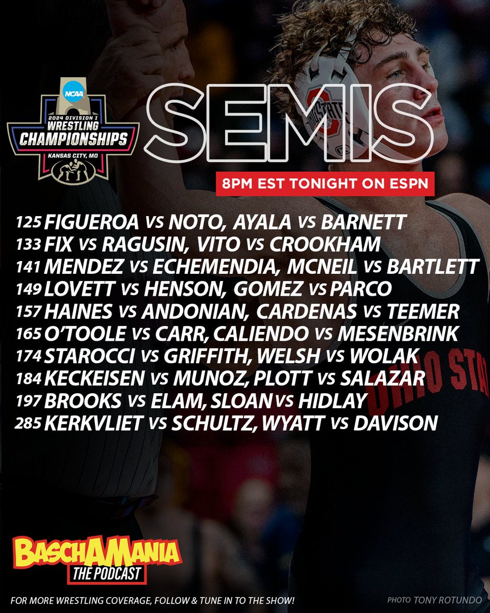 JustinJBasch's tweet photo. Tonight's SEMIS are set! 🔥 8pm EST on ESPN! 🔥 https://t.co/4EiOpnuVpa
